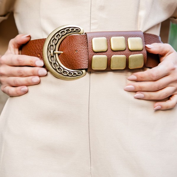"Cube" Women's Leather Belt     