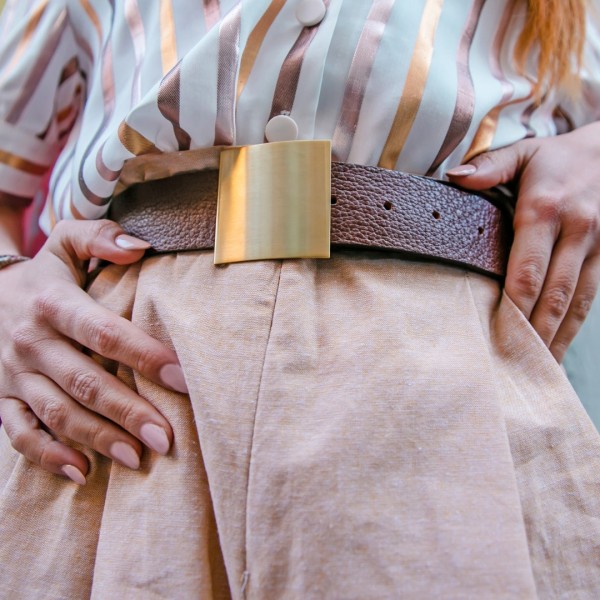 "Square" Women's Leather Belt     