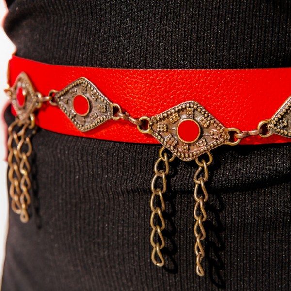 "On fire" Women's Leather Belt     