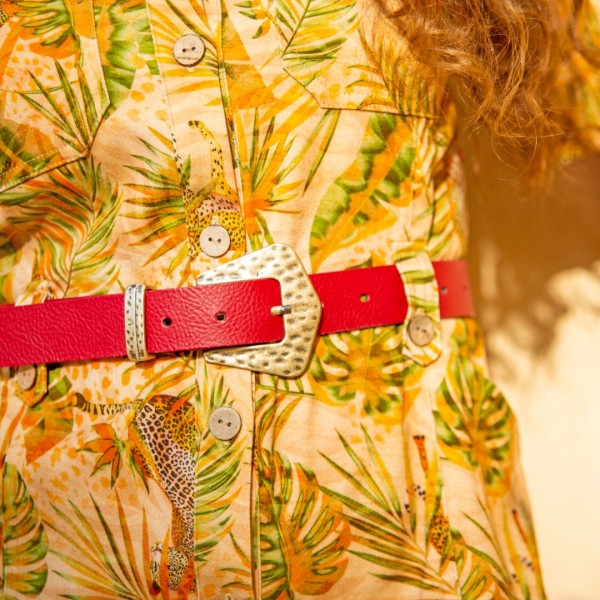 "Red touch" Women's Leather Belt     
